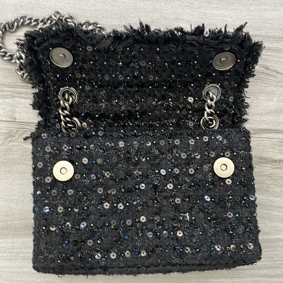 HP 🖤NWOT🖤Kurt Geiger London The Brixton Tweeds Bag Black - Picture 12 of 17